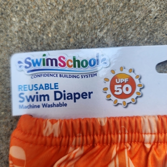 Swim School Swim Diaper Reusable Boy Orange Frog Graphic Size 6 Months 13-18lbs - Picture 6 of 8